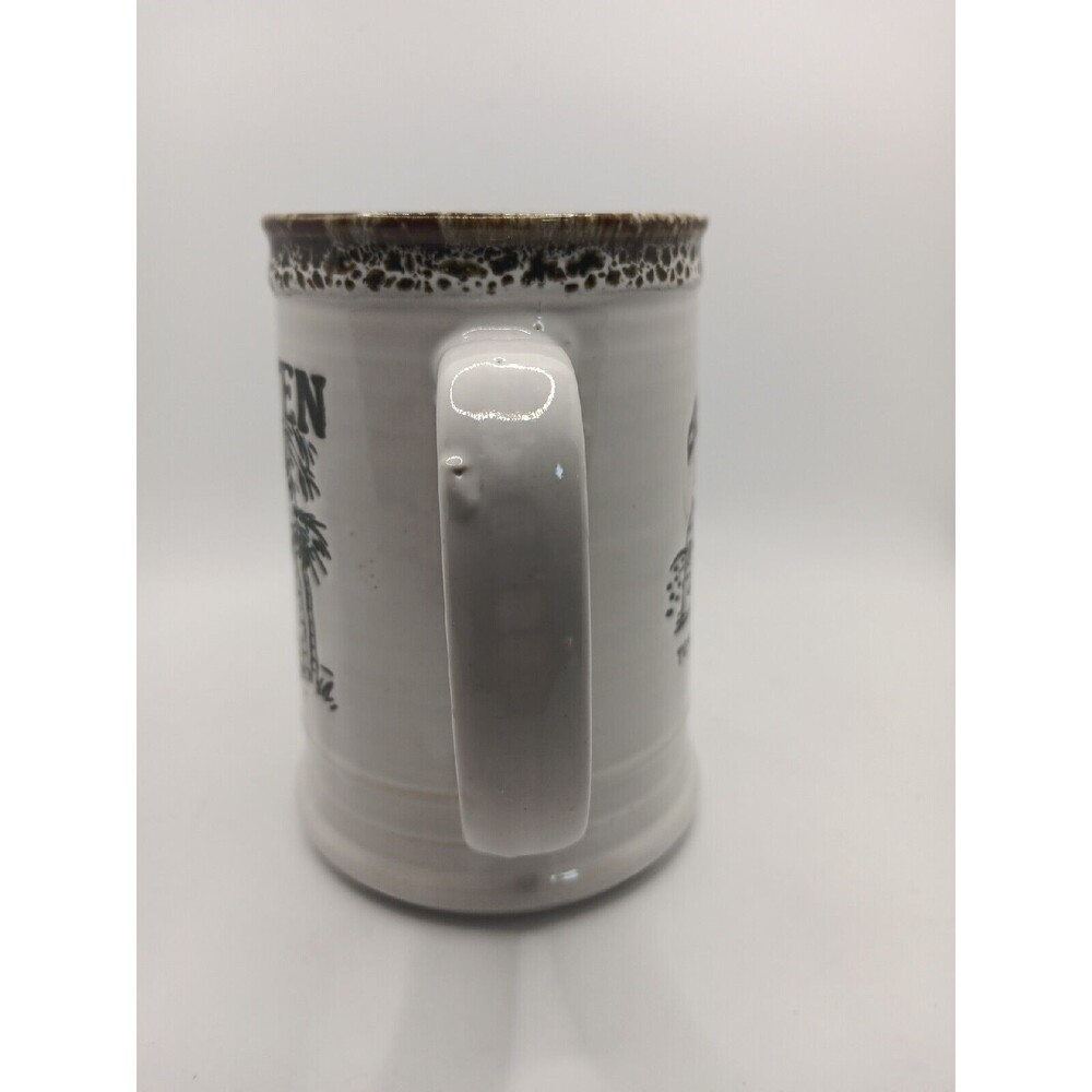 St. Maarten Coffee Mug Cup White Black Town Hall Steel Band Fish Japan Vintage - Picture 6 of 11